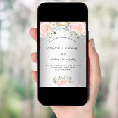 Silver roze floral 25th bruiloft luxe kaart