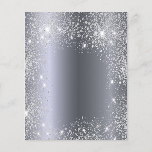 Silver roze glitter elegant bruiloft flyer (Achterkant)