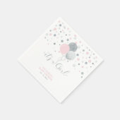 Silver & Roze Het is een meisje Baby shower Napkin Servet (Hoek)