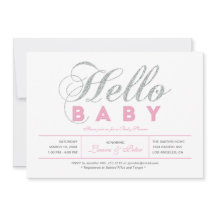 Silver & Roze | Meisje, Chic Typografie Baby Showe