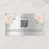 Silver roze website voor het bruiloft van bloemen  informatiekaartje (Achterkant)