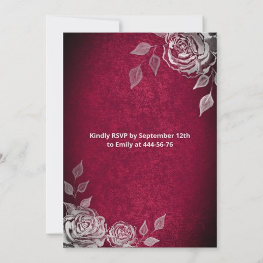 Silver rozen trendy sequins kleden Quinceañera in Kaart (Achterkant)