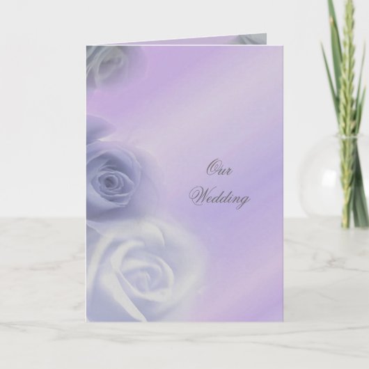 Silver Rozen Wedding Invitation Kaart (Voorkant)