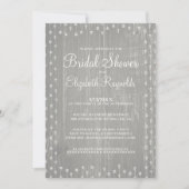 Silver Rustic Country Bridal Shower-uitnodigingen Kaart (Voorkant)
