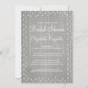 Silver Rustic Country Bridal Shower-uitnodigingen Kaart