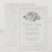 Silver Rustic Floral/Flower Wedding Invitations Kaart (Voorkant / Achterkant)