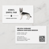 Silver Sable Duitse Herder Hond Kennel Breeder Visitekaartje (Voorkant / Achterkant)