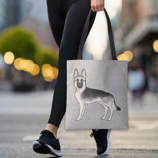 Silver Sable Duitse Herder Schattige Cartoon Dog G Tote Bag