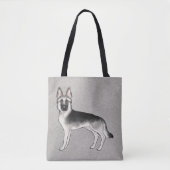 Silver Sable Duitse Herder Schattige Cartoon Dog G Tote Bag (Voorkant)