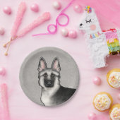 Silver Sable Duitse herder Schattige hondenhoofd Papieren Bordje (Feest)