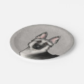 Silver Sable Duitse herder Schattige hondenhoofd Papieren Bordje (Gekanteld)