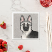 Silver Sable Duitse herder Schattige hondenhoofd Servet (Insitu)