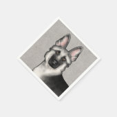 Silver Sable Duitse herder Schattige hondenhoofd Servet (Hoek)