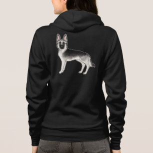 Silver Sable Duitse herder Schattige hondenillustr Hoodie