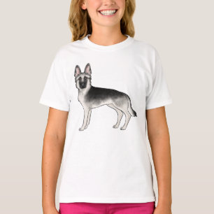 Silver Sable Duitse herder Schattige hondenillustr T-shirt