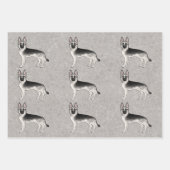 Silver Sable Duitse Herder Schattigee Cartoon Dog Inpakpapier Vel (Voorkant 2)