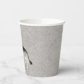 Silver Sable Duitse Herder Schattigee Cartoon Dog Papieren Bekers (Links)