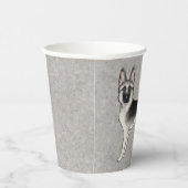 Silver Sable Duitse Herder Schattigee Cartoon Dog Papieren Bekers (Rechts)