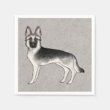 Silver Sable Duitse Herder Schattigee Cartoon GSD 