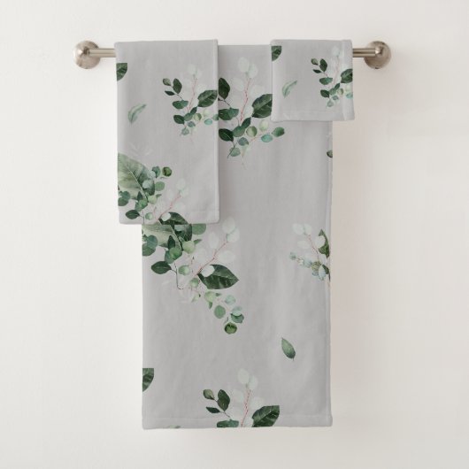  SILVER SAGE BOTANICAL BATHROOM TOWEL SET BAD HANDDOEK (Insitu)
