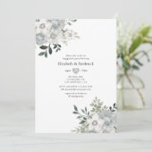 Silver Sage Eucalyptus Geometric Engagement Party Kaart (Staand voorkant)