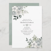 Silver Sage Eucalyptus Geometric Engagement Party Kaart (Voorkant / Achterkant)