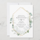 Silver Sage Eucalyptus Geometric Engagement Party Kaart (Voorkant)