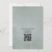 Silver Sage Eucalyptus Geometric QR Code Weddensch Kaart (Achterkant)