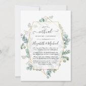 Silver Sage Eucalyptus Geometric Virtual Wedding Kaart (Voorkant)