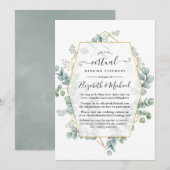 Silver Sage Eucalyptus Geometric Virtual Wedding Kaart (Voorkant / Achterkant)