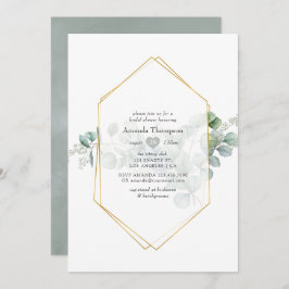 Silver Sage Eucalyptus Geometric Vrijgezellenfeest Kaart