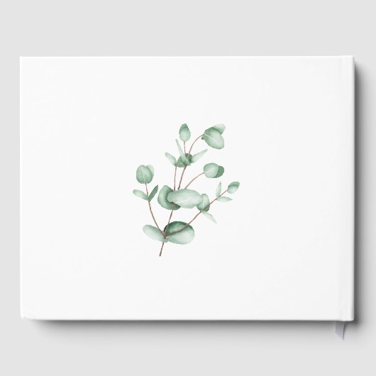 Silver Sage Eucalyptus Geometric Wedding Gastenboek (Achterkant)