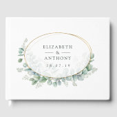 Silver Sage Eucalyptus Geometric Wedding Gastenboek (Voorkant)