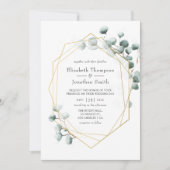 Silver Sage Eucalyptus Geometric Wedding Kaart (Voorkant)