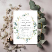 Silver Sage Eucalyptus Geometric Wedding Kaart