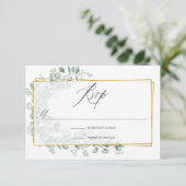 Silver Sage Eucalyptus Geometric Wedding RSVP Kaartje (Staand voorkant)