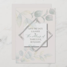 Silver Sage Eucalyptus Save the Date 2