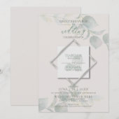 Silver Sage Eucalyptus Wedding Kaart (Voorkant / Achterkant)