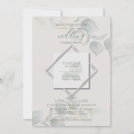 Silver Sage Eucalyptus Wedding Kaart