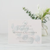 Silver Sage Eucalyptus Wedding Rehearsal Dinner Kaart (Staand voorkant)