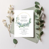 Silver Sage Geometric Eucalyptus Wedding Kaart