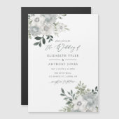 Silver Sage Geometric Eucalyptus Wedding Magnetische Uitnodiging (Voorkant / Achterkant)