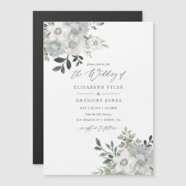 Silver Sage Geometric Eucalyptus Wedding Magnetische Uitnodiging