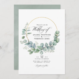 Silver Sage Geometric Eucalyptus Weduwfoto Kaart