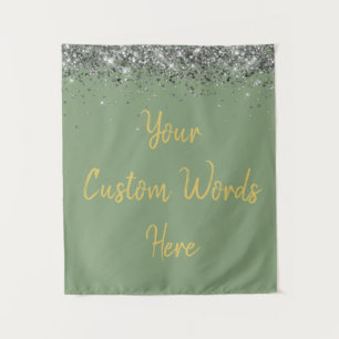 Silver Sage Green Birthday Party Foto Booth Prop Wandkleed