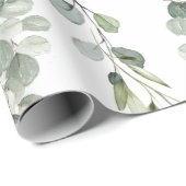 Silver Sage Green Eucalyptus Greenery Vine Wedding Cadeaupapier (Rol Hoek)