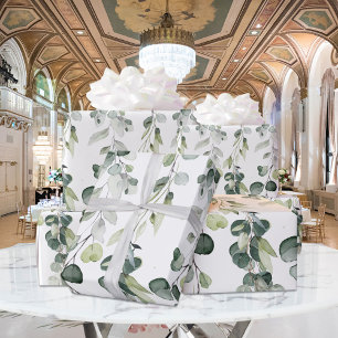 Silver Sage Green Eucalyptus Greenery Vine Wedding Cadeaupapier
