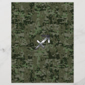 Silver Sagittarius Sign on Woodland Digital Camo (Voorkant)