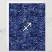 Silver Sagittarius Zodiac Sign Navy Digital Camo (Voorkant / Achterkant)