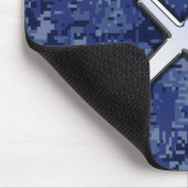 Silver Sagittarius Zodiac Sign Navy Digital Camo Muismat (Hoek)